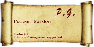 Polzer Gordon névjegykártya